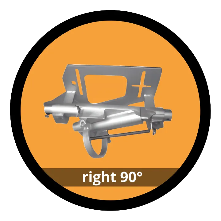 Right external turnout 90° (on base plate)