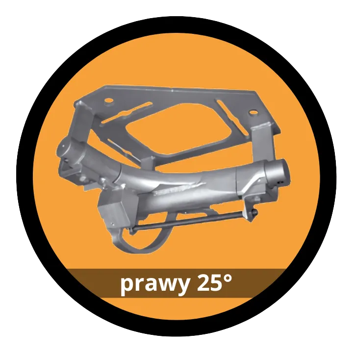 Rozjazd wewnętrzny prawy 25° (na płycie)