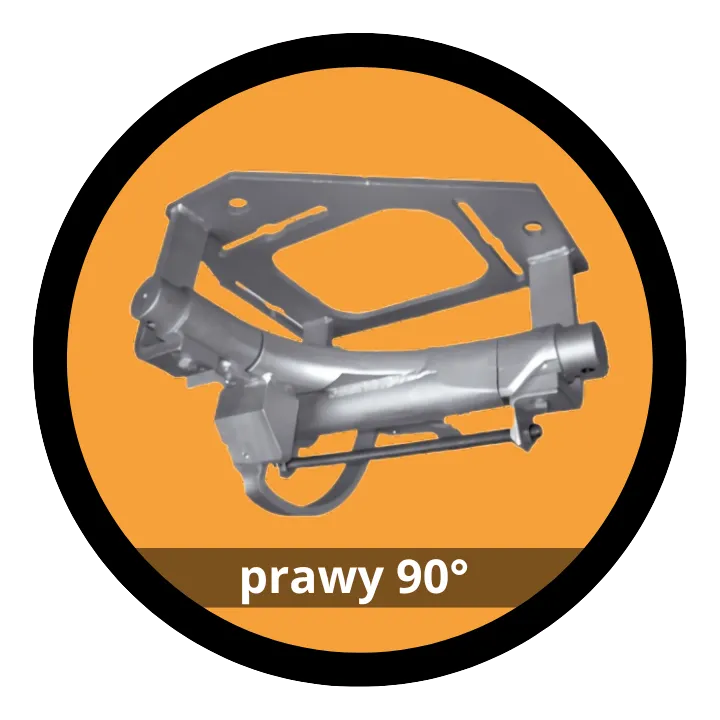 Rozjazd wewnętrzny prawy 90° (na płycie)