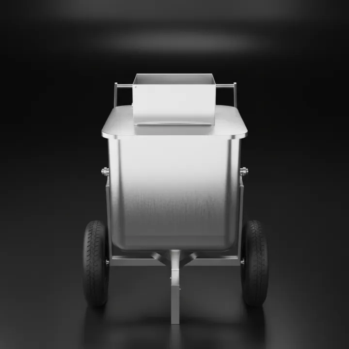 Wózek konfiskatorowy ze stali nierdzewnej – widok od przodu