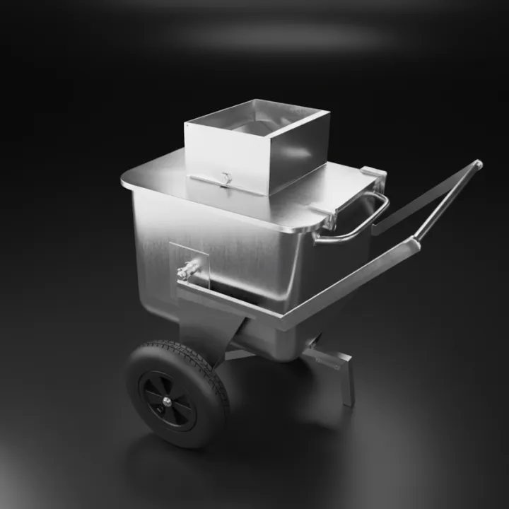 Wózek konfiskatorowy ze stali nierdzewnej – ujęcie po skosie