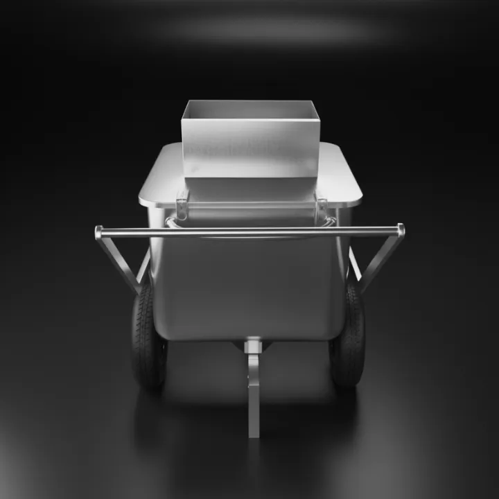 Wózek konfiskatorowy ze stali nierdzewnej – widok od tyłu