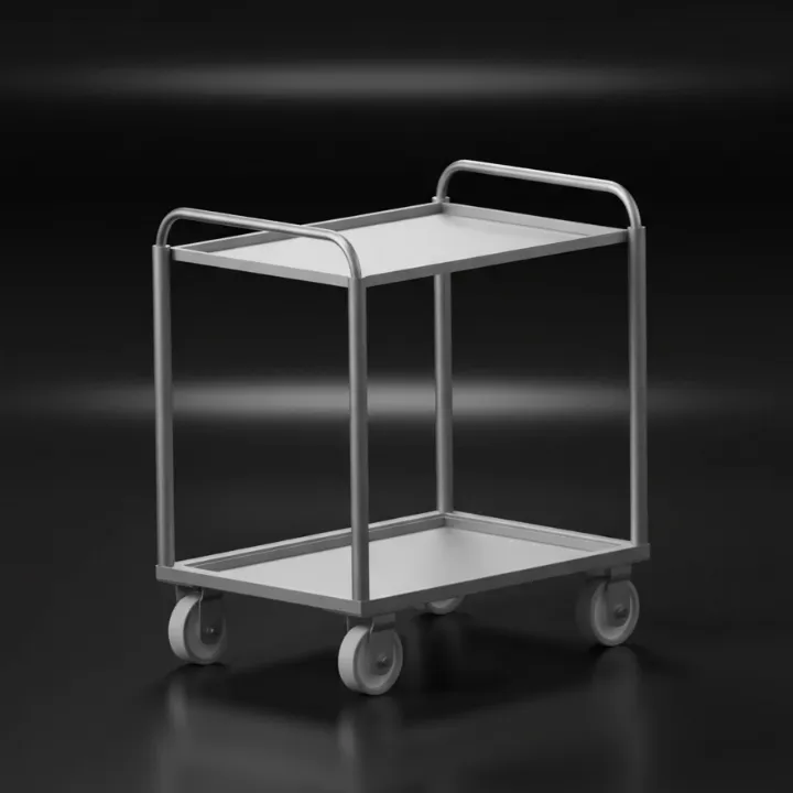 Stainless steel laboratory table – angled view