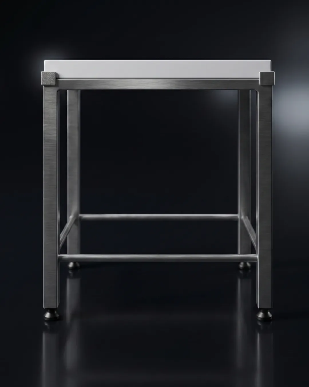 Stainless steel chopping block – side view, base profile.