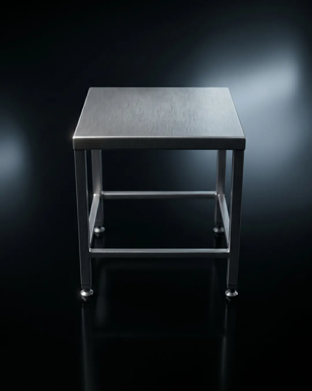 Working surface of the stainless steel weight table – top view