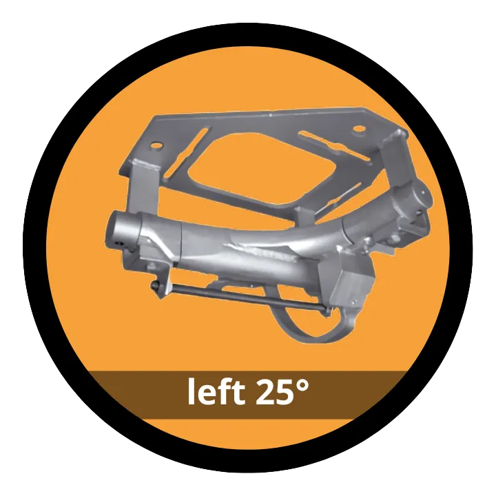 Left internal turnout 25° (with plate)