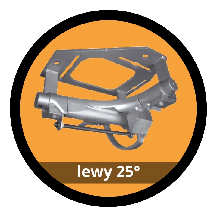 Rozjazd wewnętrzny lewy 25° (na płycie)