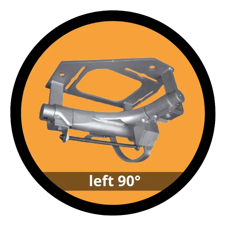 Left internal turnout 90° (with plate)
