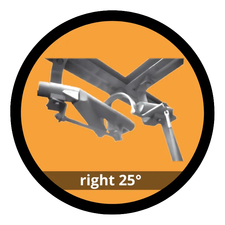 Right external turnout 25° (without plate)