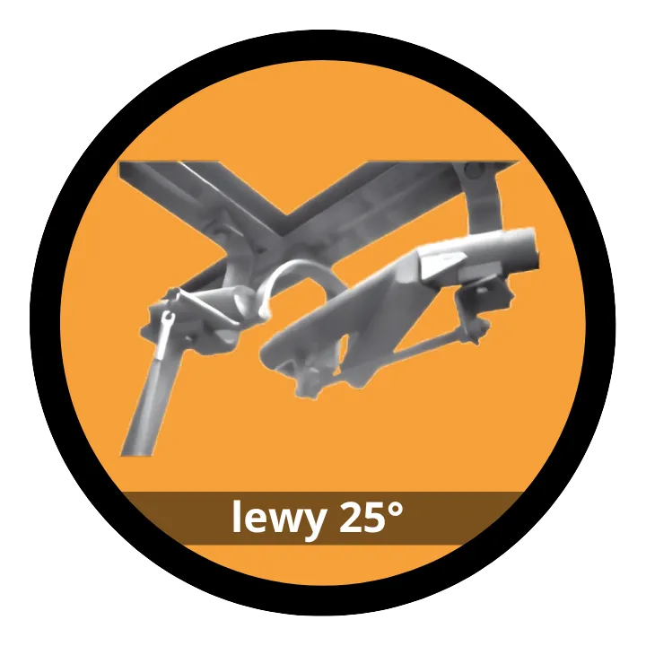 Rozjazd zewnętrzny lewy 25° (bez płyty)