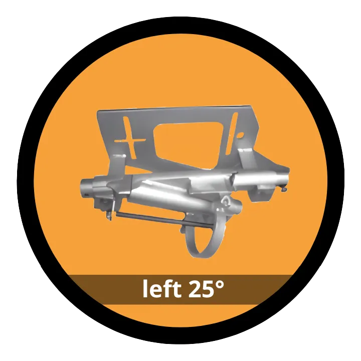 Left external turnout 25° (on base plate)