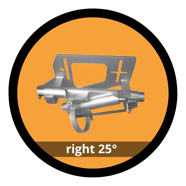 Right external turnout 25° (on base plate)