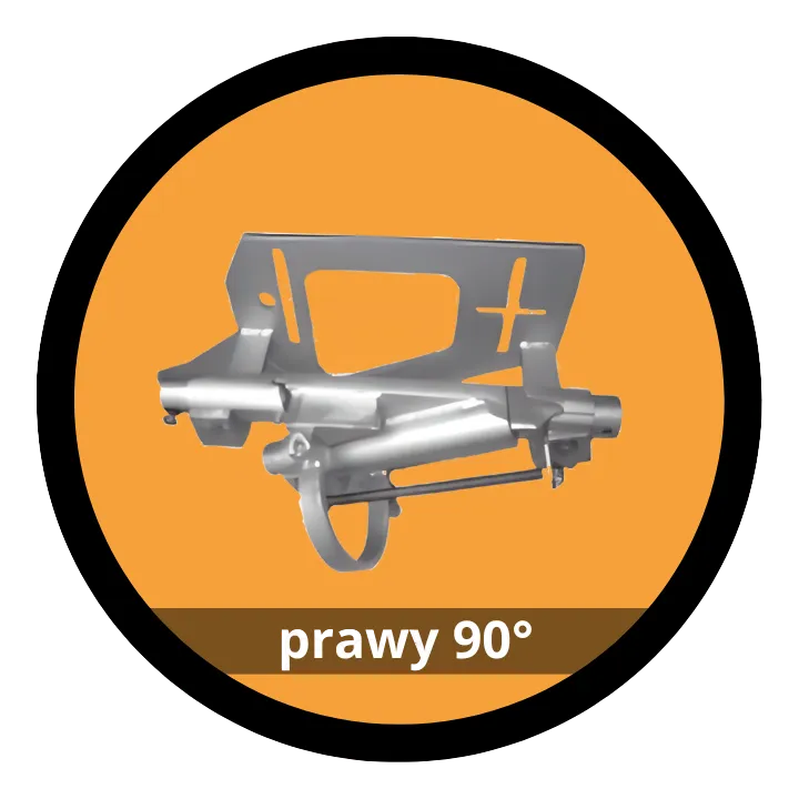 Rozjazd zewnętrzny prawy 90° (na płycie)