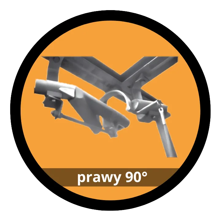 Rozjazd zewnętrzny prawy 90° (bez płyty)